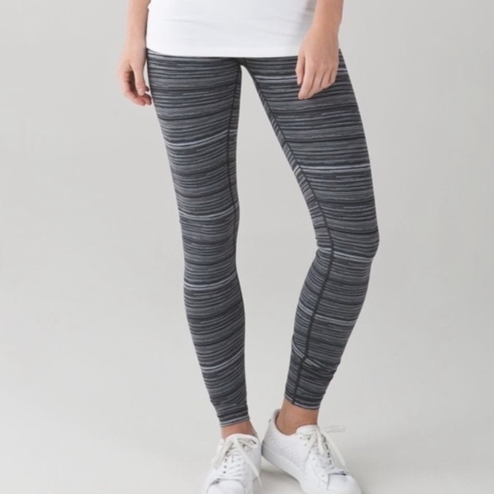 Lululemon Wunder Under Striped Coal Leggings